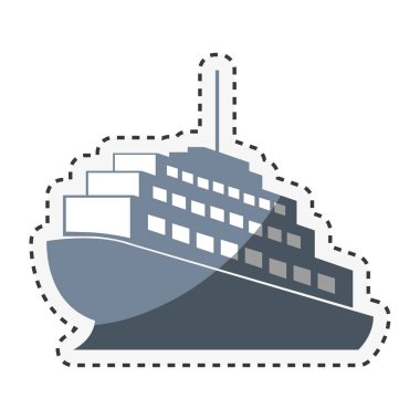 cruise gemi izole simgesi