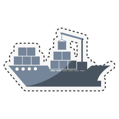 Kargo gemisi izole simgesi