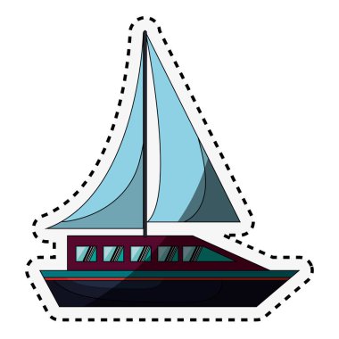 yelken tekne izole simgesi