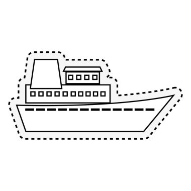 cruise gemi izole simgesi