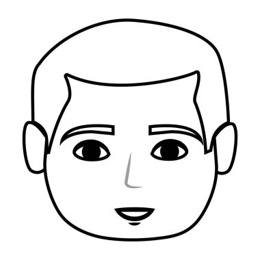 baş genç adam izole simgesi