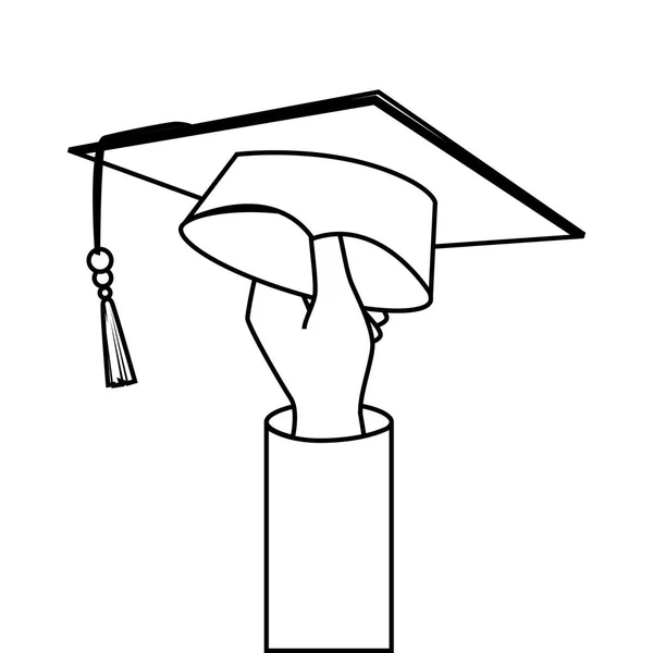 Sombrero de graduación icono aislado — Vector de stock