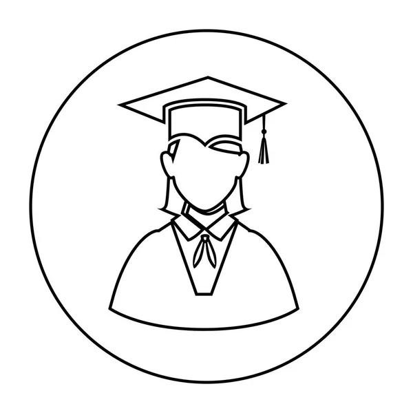 Étudiant diplôme uniforme icône — Image vectorielle