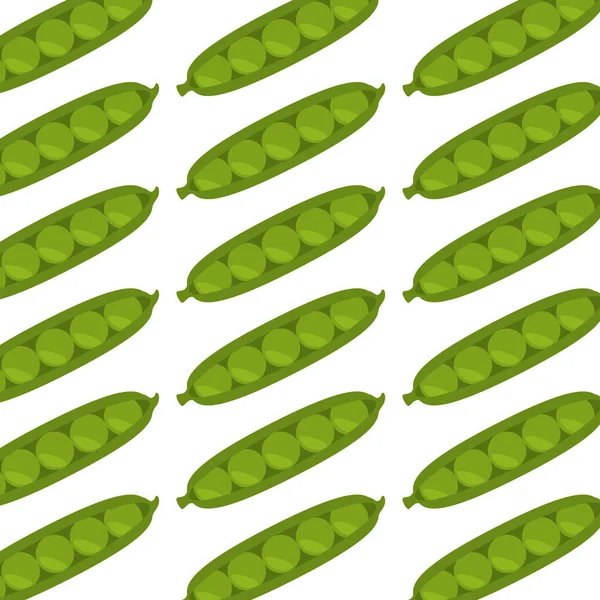 신선한 콩 야채 패턴 고립 된 아이콘 — 스톡 벡터