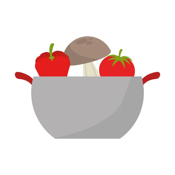Konyhai edény egészséges élelmiszer elszigetelt ikon — Stock Vector