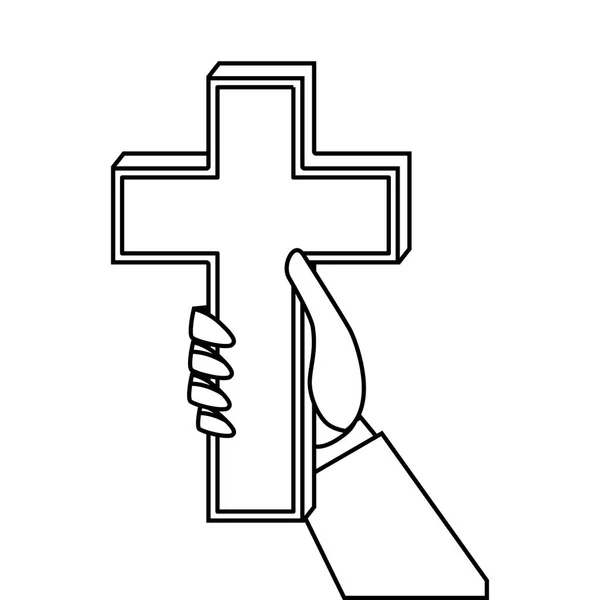 Cruz cristiana icono aislado — Vector de stock