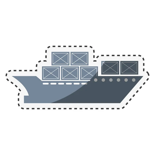 Frachtschiff isoliert — Stockvektor