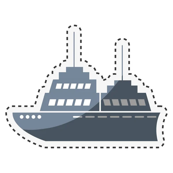 Cruise schip geïsoleerd pictogram — Stockvector