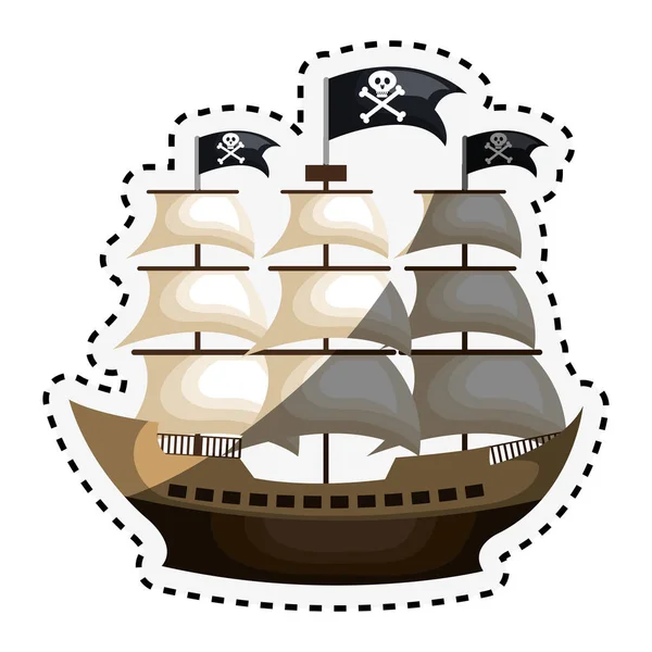 海盗船孤立的图标 — 图库矢量图片