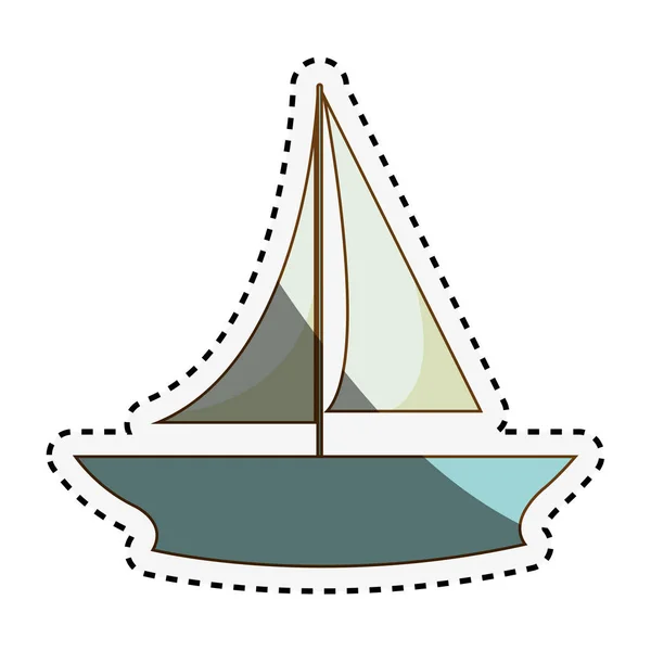 Vela barco aislado icono — Vector de stock