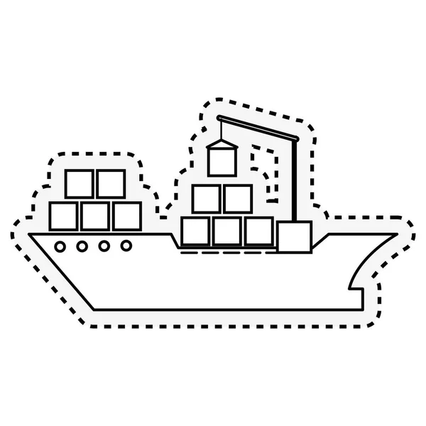 Cargo navire icône isolée — Image vectorielle