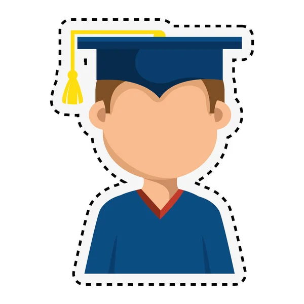 Student graduation with uniform icon — Stock Vector
