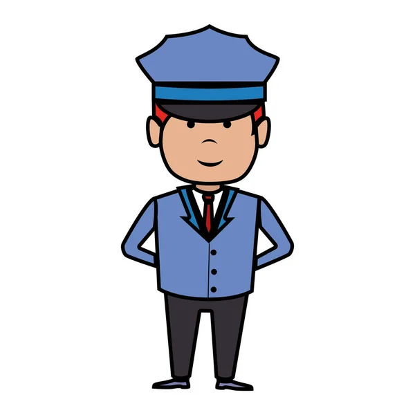 Conductor hotel servicio aislado icono — Vector de stock