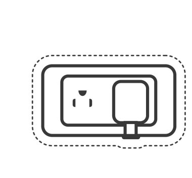 enerji soketi izole simgesi