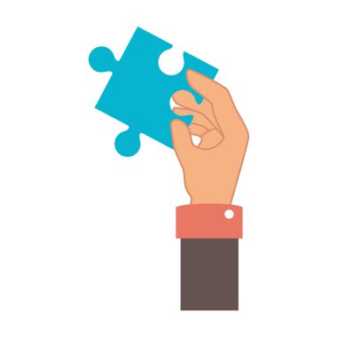 Bulmaca adet oyun simgesi ile insan el