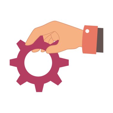 dişli ayar izole simgesiyle insan el