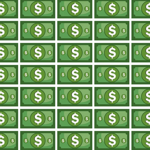 Bills money pattern isolated icon — Stock Vector