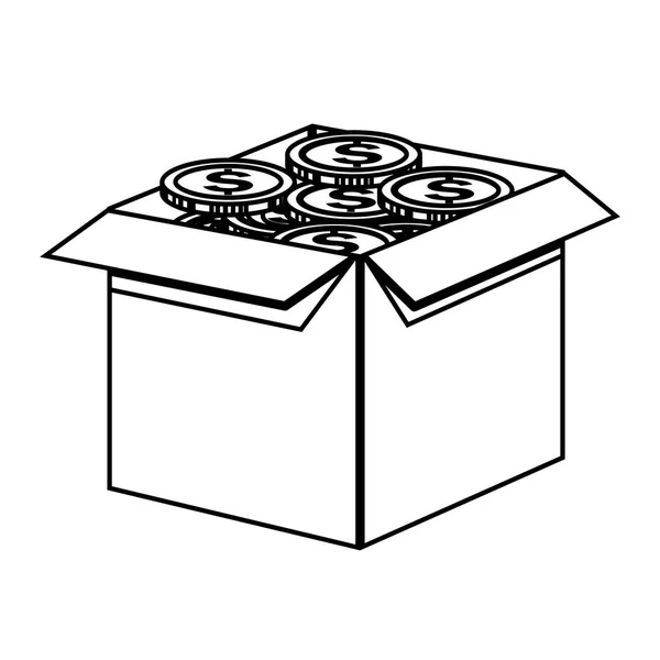 동전 아이콘 박스 — 스톡 벡터