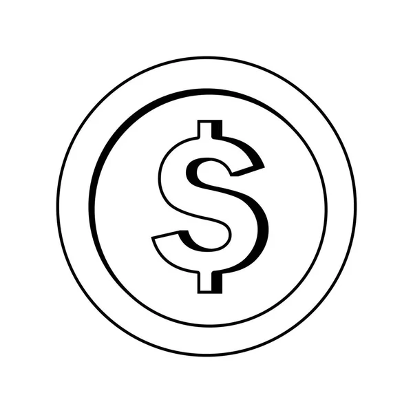 Pièce argent icône isolée — Image vectorielle