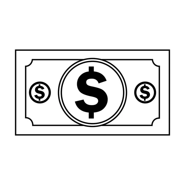 Bill money isolated icon — Stock Vector