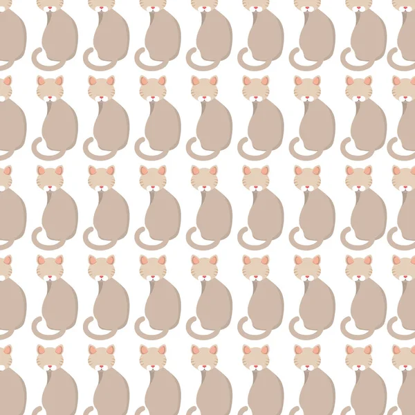 귀여운 고양이 패턴 고립 된 아이콘 — 스톡 벡터