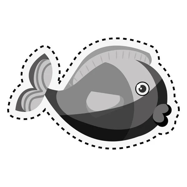 Söt fisk isolerade ikonen — Stock vektor