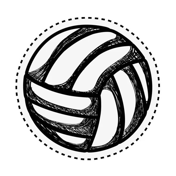 Icône emblème du sport de volley-ball — Image vectorielle