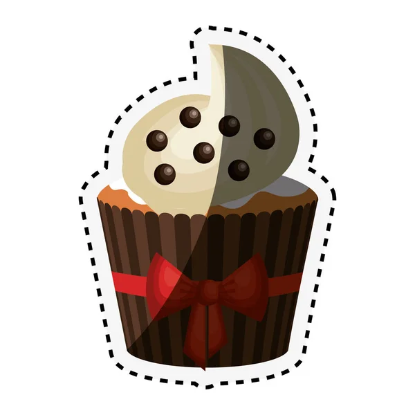 Deliciosa tarjeta de cumpleaños cupcake — Vector de stock