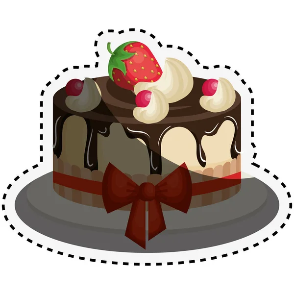 Lezzetli pasta doğum günü kartı — Stok Vektör