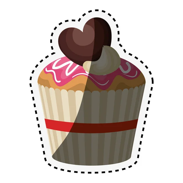 Delicioso cartão de aniversário cupcake — Vetor de Stock