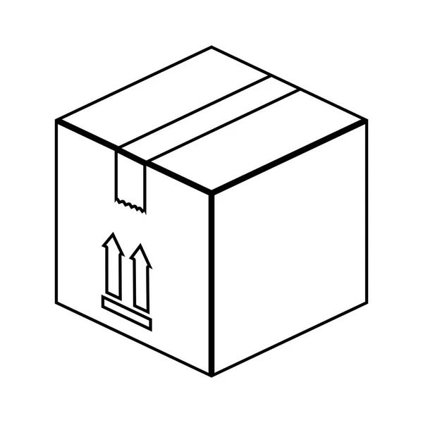 Scatola di cartone icona isolata — Vettoriale Stock