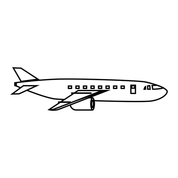 Avión volando icono aislado — Vector de stock