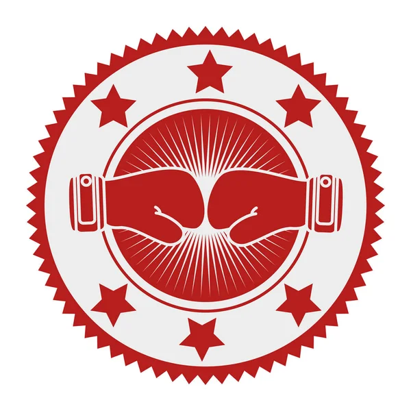 Gants de boxe emblème icône — Image vectorielle
