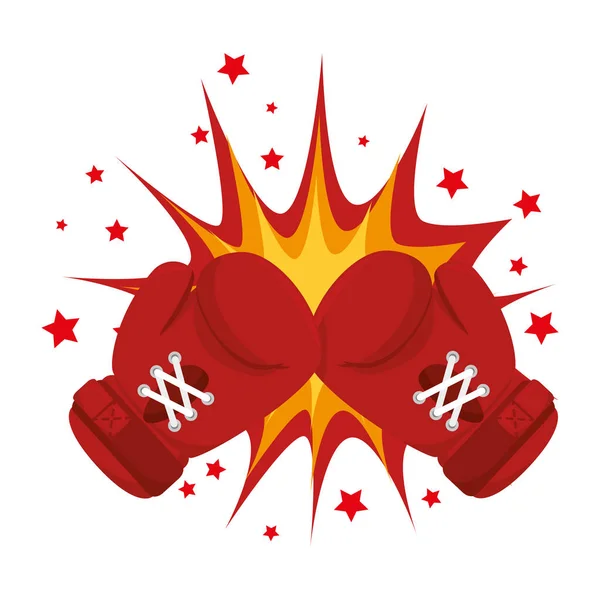 Boxing gloves equipment icon — Stock Vector