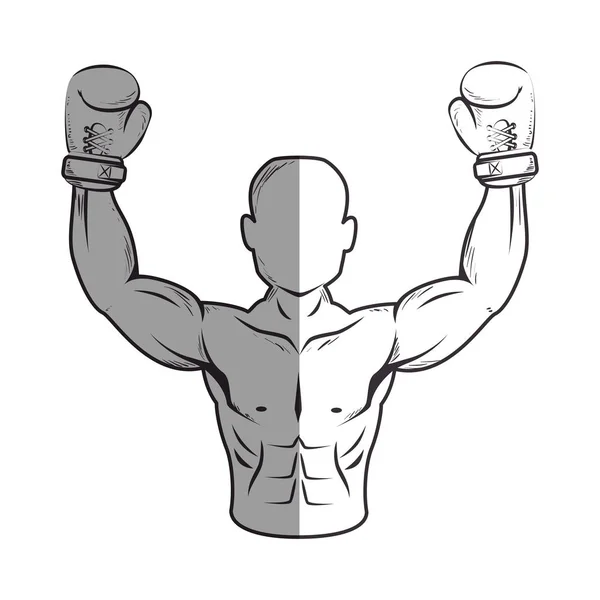 Boxer silhouette avatar icon — Stock Vector