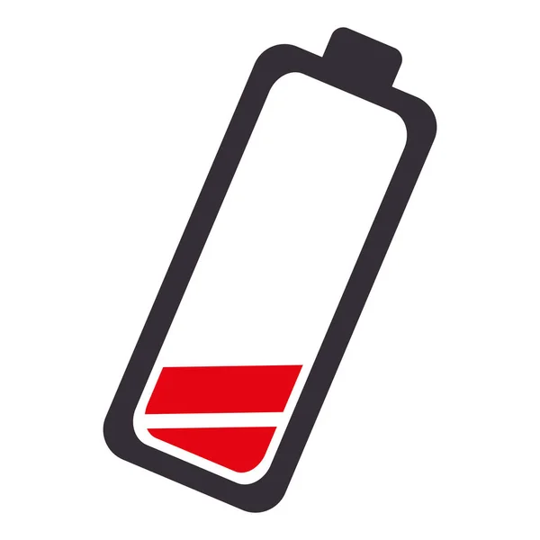 Bateria ícone isolado de baixo nível — Vetor de Stock