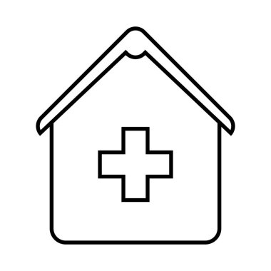 Hastane siluet izole simgesi