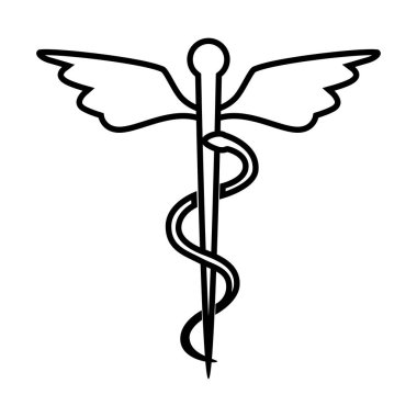 caduceus izole işareti simgesi