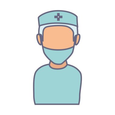 Doktor karakteri üniforma ile