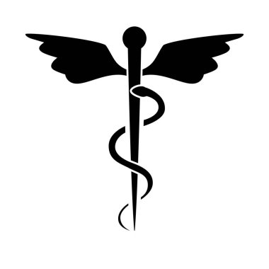 caduceus izole işareti simgesi