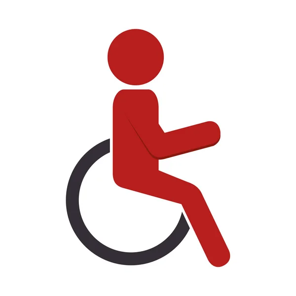 Silhouette person in wheelchair — Stock Vector