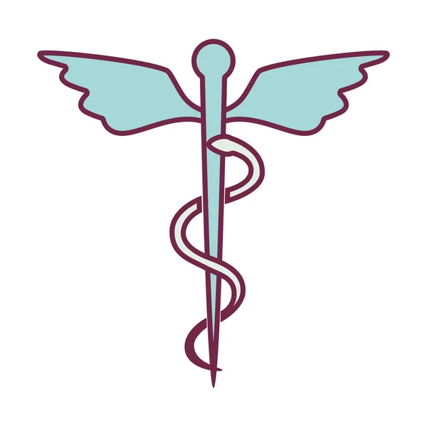 Caduceus sign isolated icon — Stock Vector