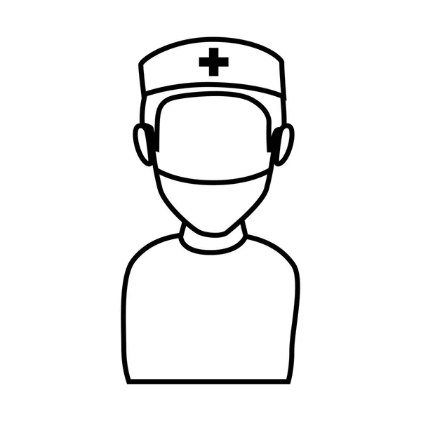 Caractère de médecin avec uniforme — Image vectorielle