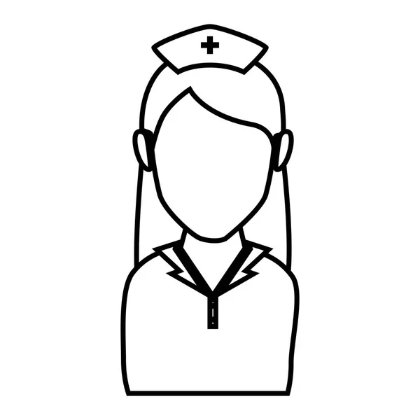 Enfermeira personagem ícone isolado — Vetor de Stock