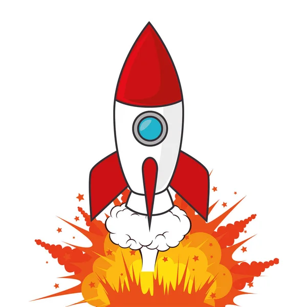 Raket start-up isolerade ikonen — Stock vektor