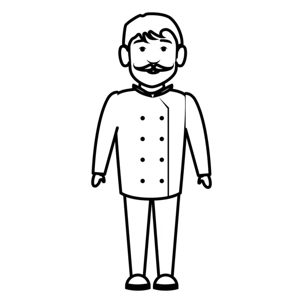 Personnage chef icône isolée — Image vectorielle