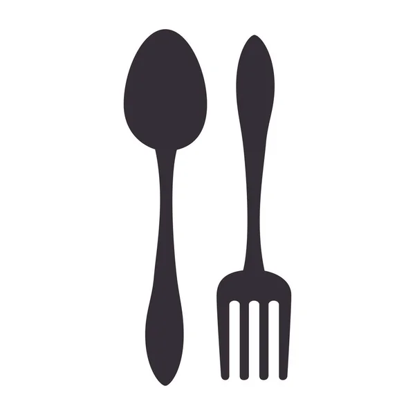 Set cutlery isolated icon — Stock Vector