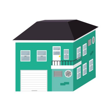 büyük bina izole simgesi