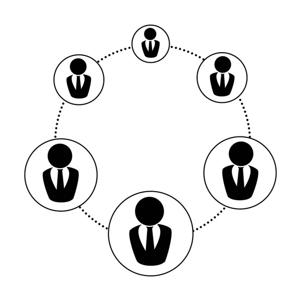 Silueta de personas icono de trabajo en equipo — Archivo Imágenes Vectoriales