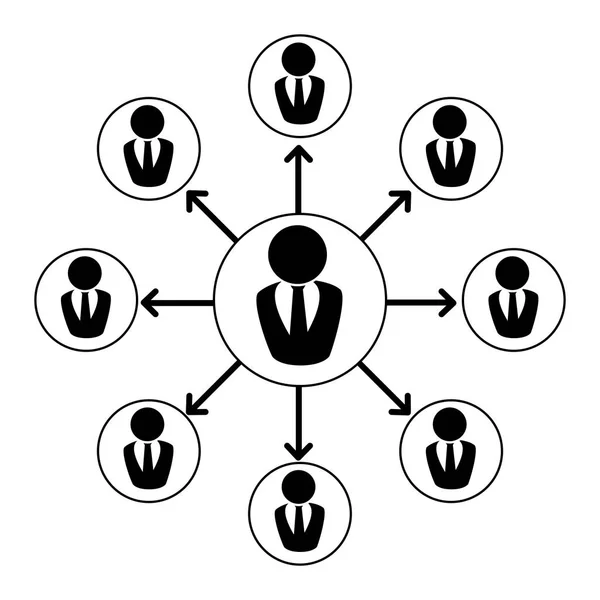 Mensen silhouet teamwerk pictogram — Stockvector
